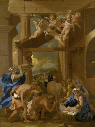 La Adoración de los Pastores de Nicolas Poussin